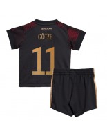 Německo Mario Gotze #11 Venkovní dres pro děti MS 2022 Krátký Rukáv (+ trenýrky)